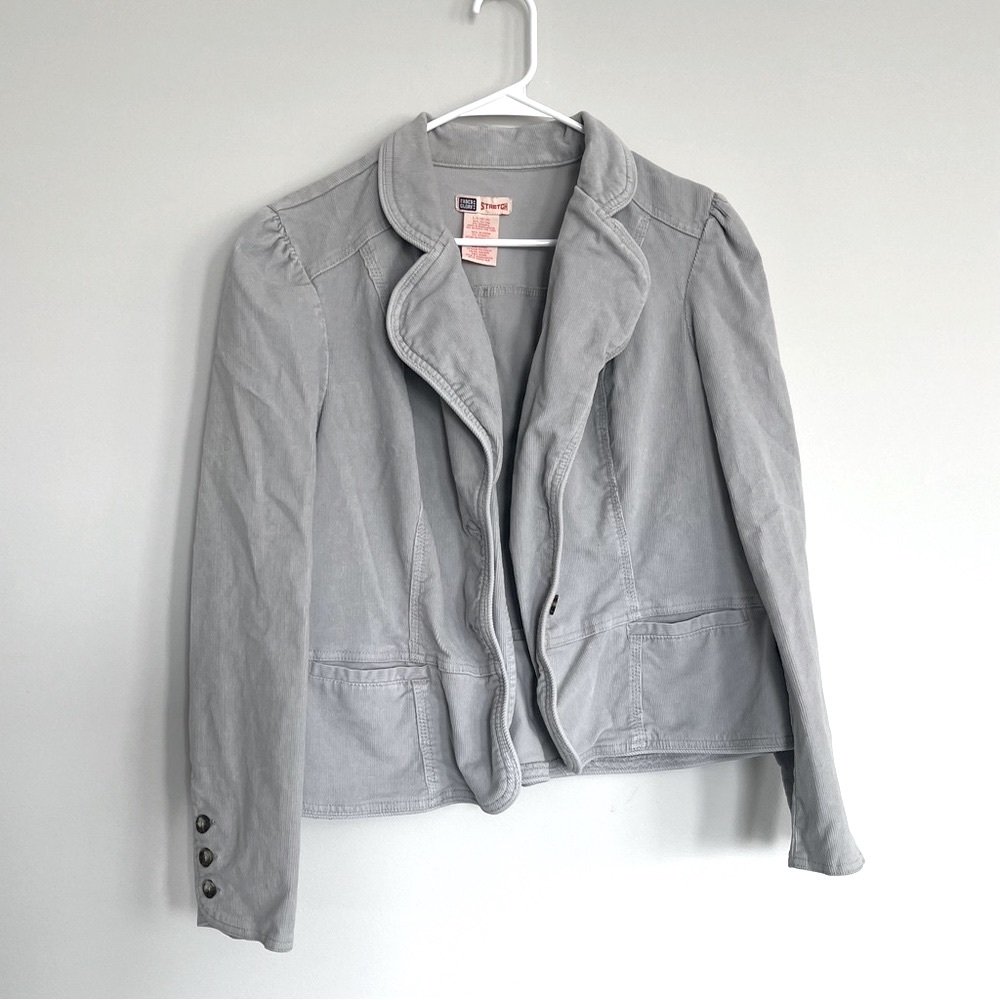 Faded Glory Grey Corduroy Blazer Jacket